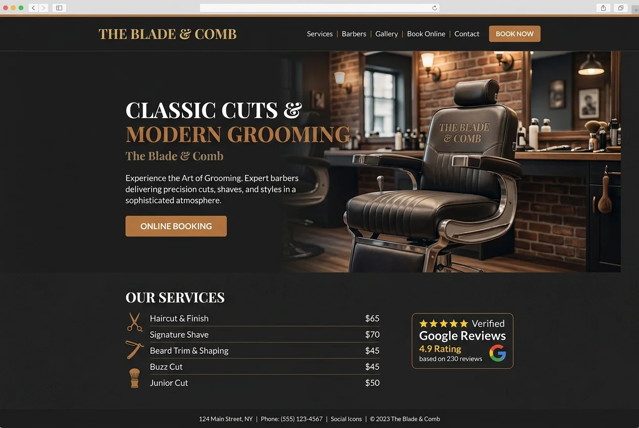 The Blade & Comb Live Preview